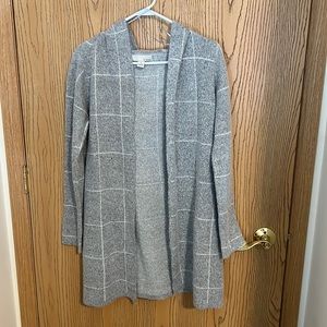 By Design Women’s Grey and White Hooded Cardigan Small